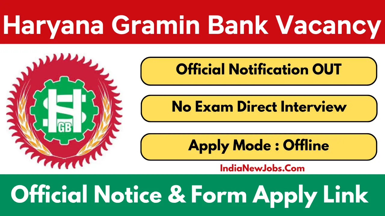 Haryana Gramin Bank FLC Vacancy 2025 Notification And Application Form