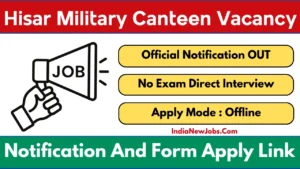 Hisar Military Canteen Vacancy 2025 Notification And Application Form