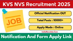 KVS NVS Vacancy 2025 Various Teaching and Non-Teaching