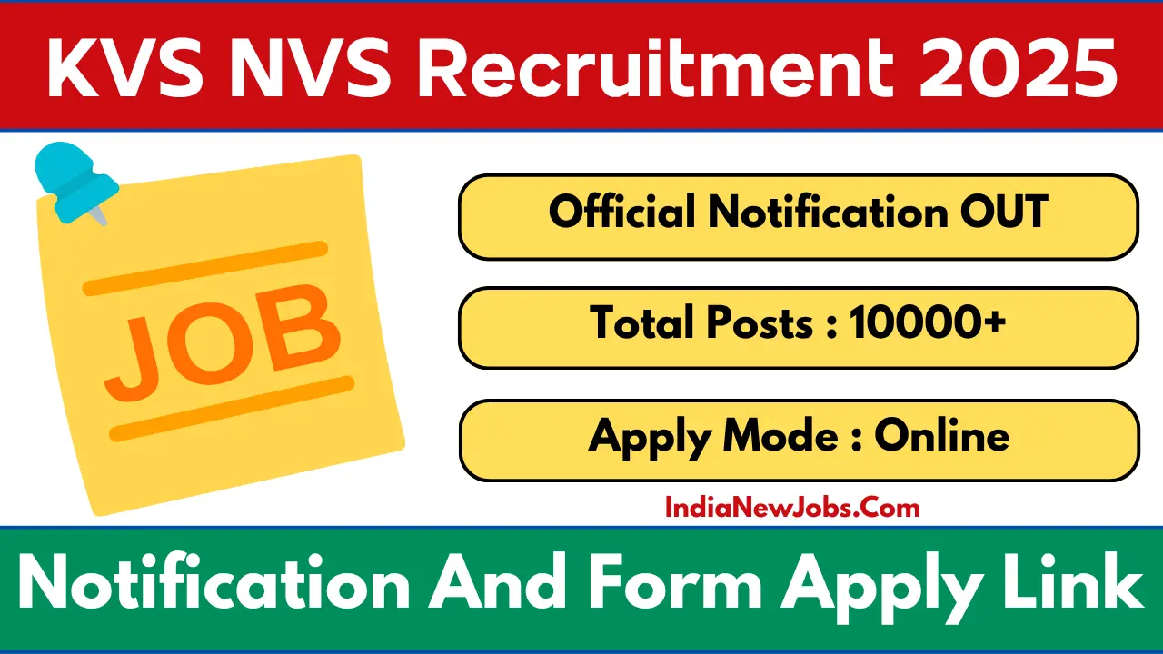 KVS NVS Vacancy 2025 Various Teaching and Non-Teaching