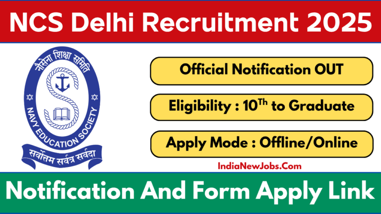 Navy Children School Delhi Vacancy 2025 Notification And Application Form