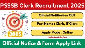 PSSSB Clerk Recruitment 2025
