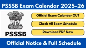 PSSSB Exam Calendar 2025–26