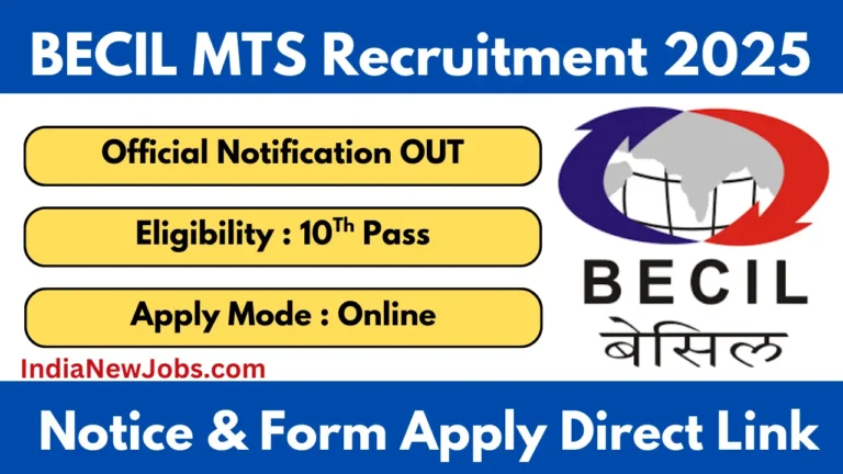 BECIL MTS Recruitment 2025 Notification And Application Form