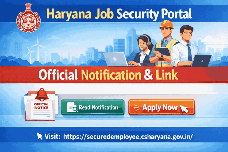 Haryana Job Security Portal Link Official Notification And Link