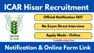 ICAR Hisar Vacancy 2025 Young Professional Notification OUT Apply Through Email