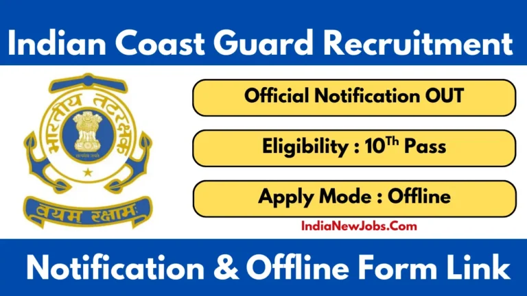 Indian Coast Group C Recruitment 2026 Notification And Offline Application Form