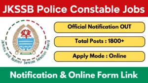 JKSSB Police Constable Recruitment 2026