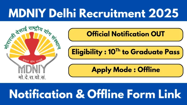 National Institute of Yoga Delhi Vacancy 2025 Notification And Application Form