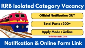 RRB Isolated Category Recruitment CEN 082025 Notification OUT Apply Online
