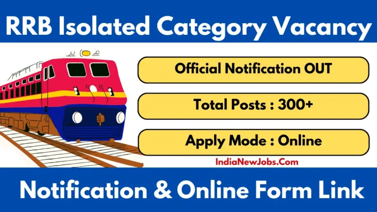RRB Isolated Category Recruitment CEN 082025 Notification OUT Apply Online