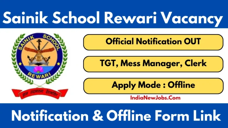 Sainik School Rewari Vacancy 2025-26 Notification And Application Form