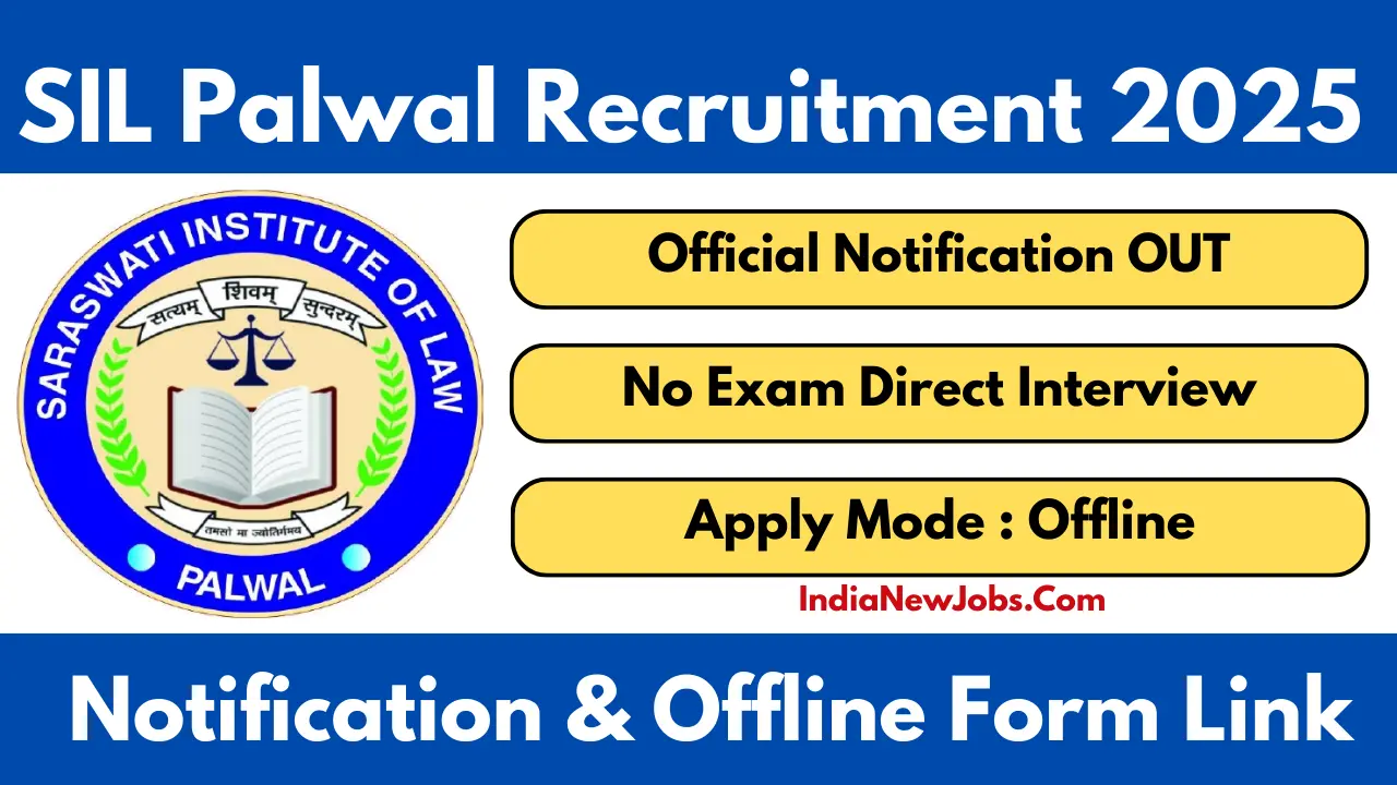 Saraswati Institute Palwal Vacancy 2025 Notification And Application Form