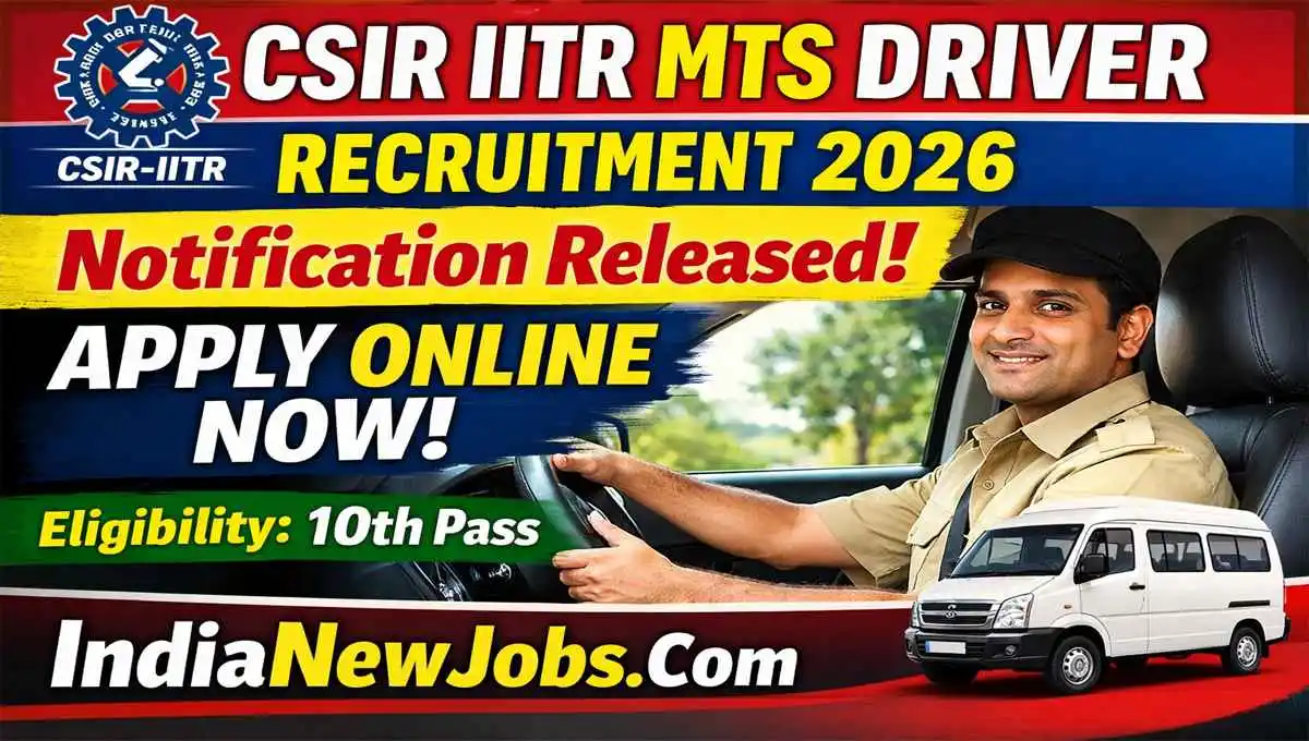 CSIR IITR MTS Driver Recruitment 2026