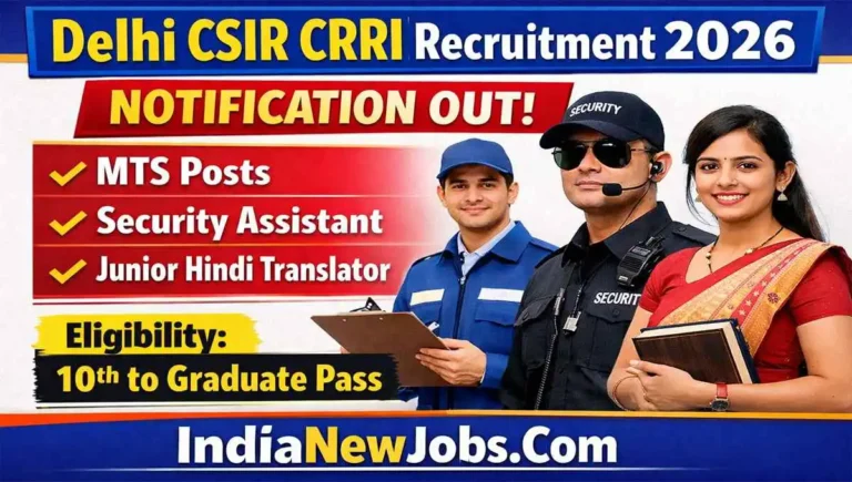 Delhi CSIR CRRI Recruitment 2026