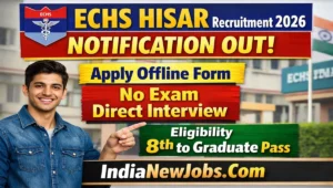 ECHS Hisar Recruitment 2026 Notification OUT Apply Offline Form