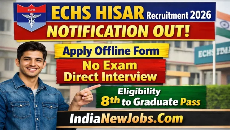 ECHS Hisar Recruitment 2026 Notification OUT Apply Offline Form