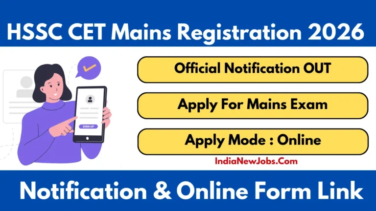 HSSC CET Mains Registration 2026 Notification And Apply Online