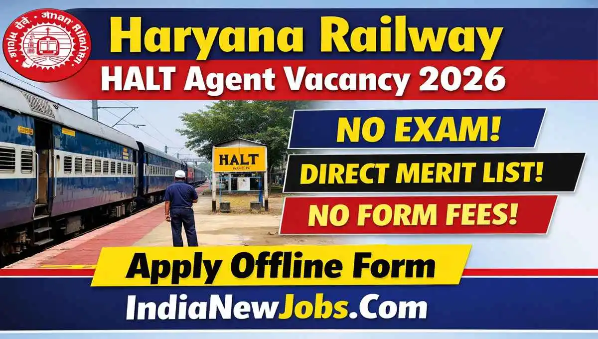 Haryana Railway HALT Agent Vacancy 2026 Apply Offline Form