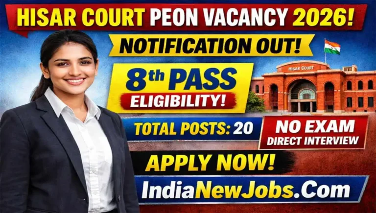 Hisar Court Peon Vacancy 2026 Notification And Application Form
