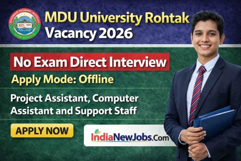 MDU University Rohtak Vacancy 2026 Notification And Application Form