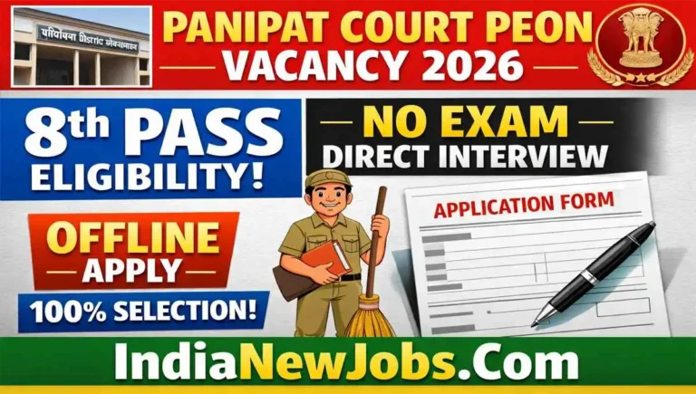 Panipat Court Peon Vacancy 2026 Notification And Application Form