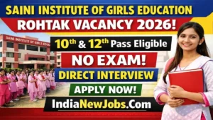 Saini Institute Of Girls Education Rohtak Vacancy 2026 Notification And Application Form
