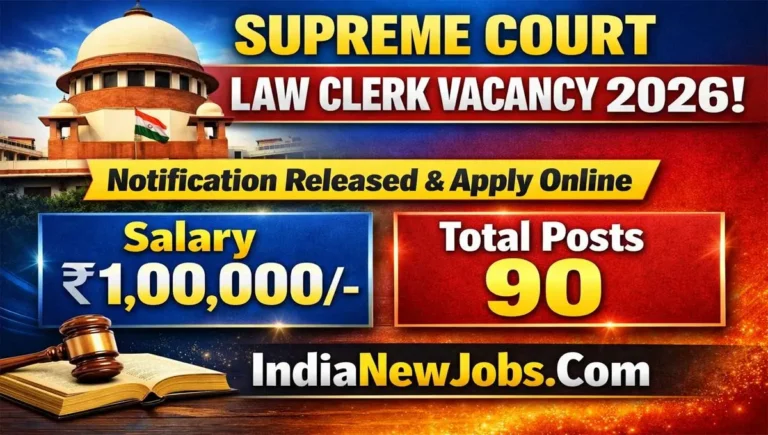 Supreme Court Law Clerk Vacancy 2026 Notification Released and Apply Online