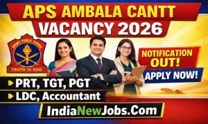 APS Ambala Cantt Vacancy 2026 PRT, TGT, PGT, LDC, Accountant Notification And Application Form