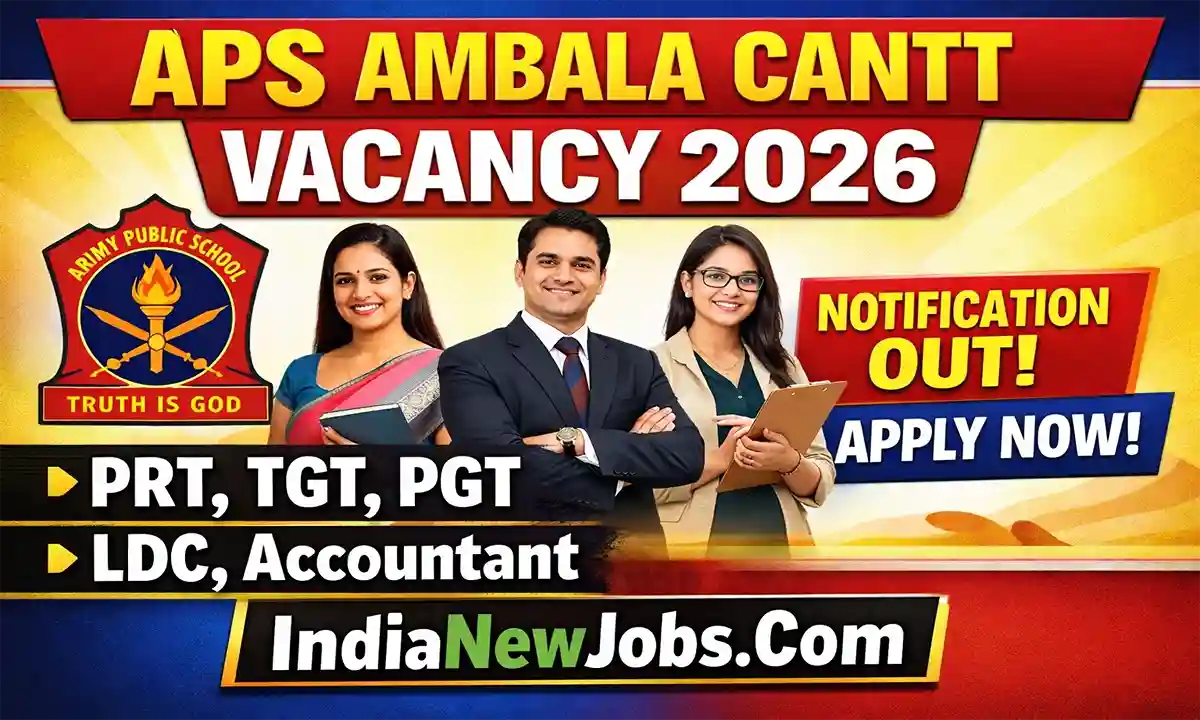 APS Ambala Cantt Vacancy 2026 PRT, TGT, PGT, LDC, Accountant Notification And Application Form