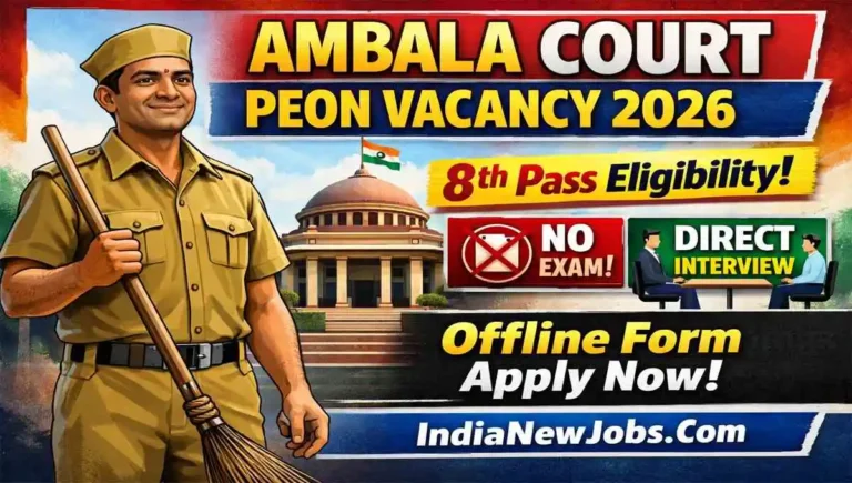 Ambala Court Peon Vacancy 2026 Notification And Offline Form