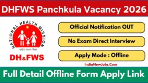 DHFWS Panchkula Recruitment 2026 Notification And Application Form