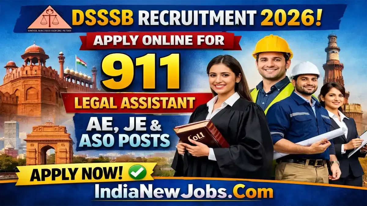 DSSSB Advt 012026 Recruitment 2026 – Apply Online for 911 Legal Assistant, AE, JE & ASO Posts