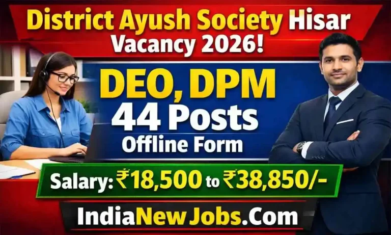 District Ayush Society Hisar Vacancy 2026 DEO, DPM Offline Form