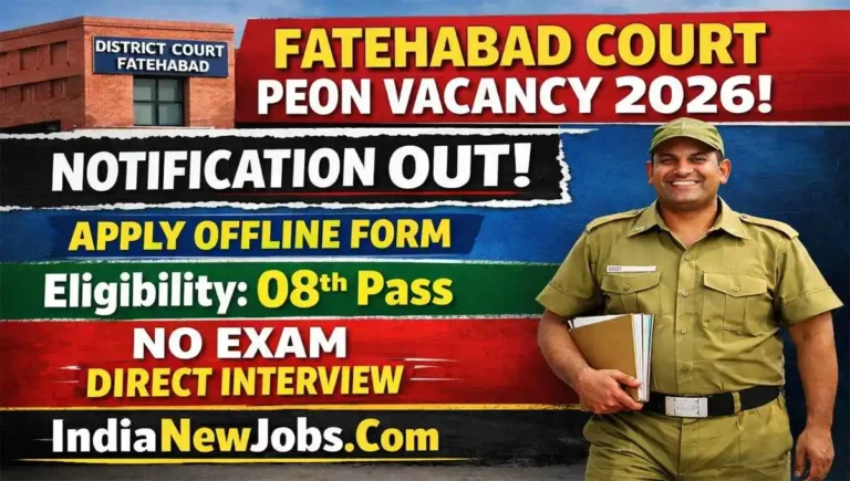 Fatehabad Court Peon Vacancy 2026 Application Form
