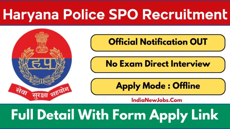 Haryana Police SPO Recruitment 2026