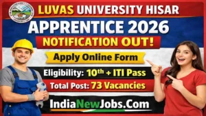 LUVAS University Hisar Apprentice 2026 Notification OUT Apply Online Form