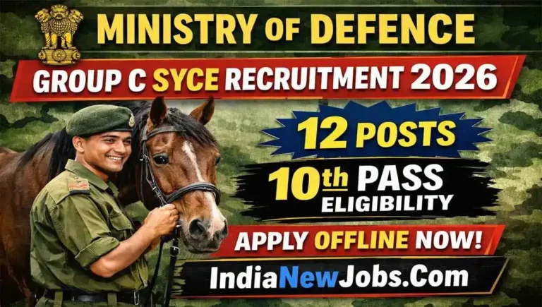Ministry of Defence Group C Syce Recruitment 2026 – Apply Offline for 12 Posts