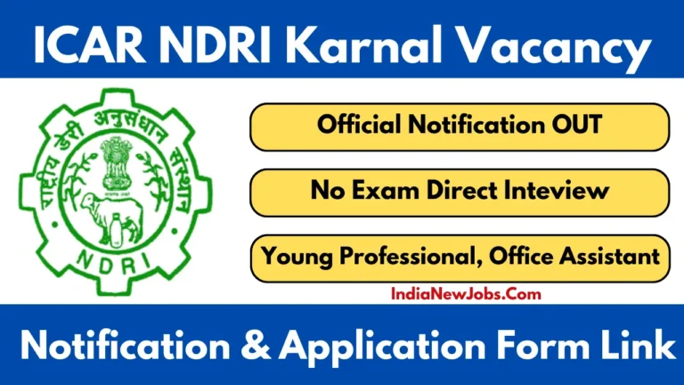 NDRI Karnal Recruitment 2026 Direct Walk In Inteview Job
