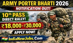 Army Porter Bharti 2026 Notification Out – 10th Pass Direct Rally Recruitment