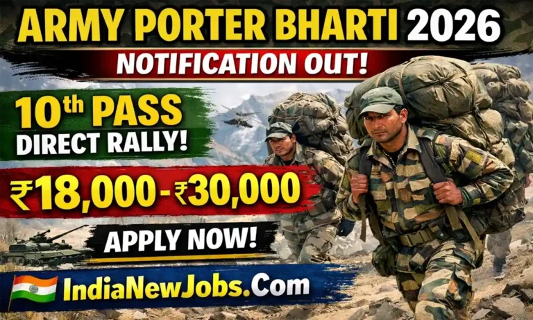 Army Porter Bharti 2026 Notification Out – 10th Pass Direct Rally Recruitment