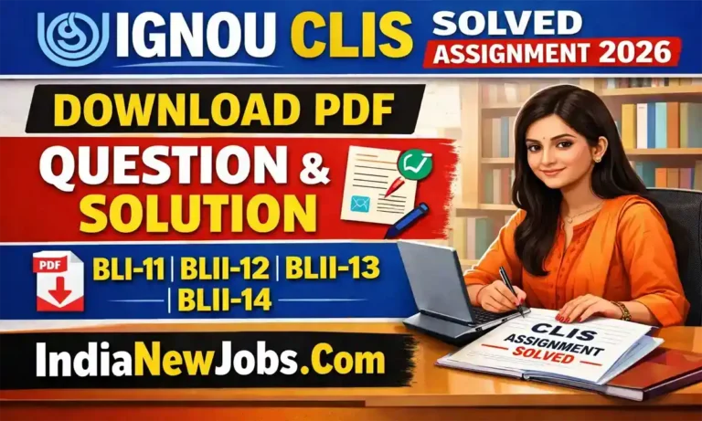 IGNOU CLIS Previous Year Question Paper 2026 Solved With Answer Hindi & English Medium