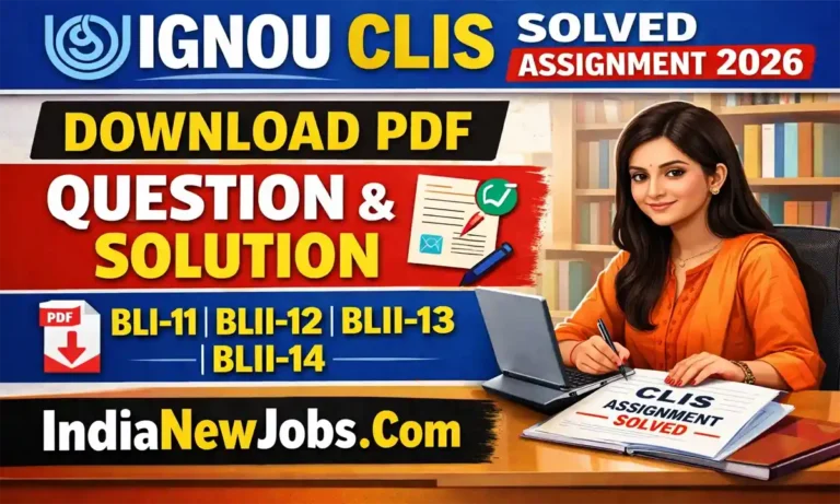IGNOU CLIS Solved Assignment 2026 Download PDF – CLIS Assignment Question & Solution