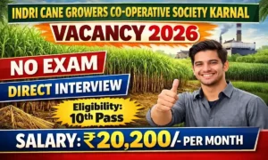 Indri Cane Growers Co-Operative Society Karnal Vacancy 2026