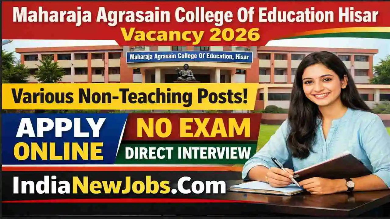 Maharaja Agrasain College Of Education Hisar Vacancy 2026