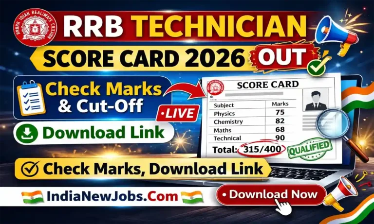 RRB Technician Score Card 2026