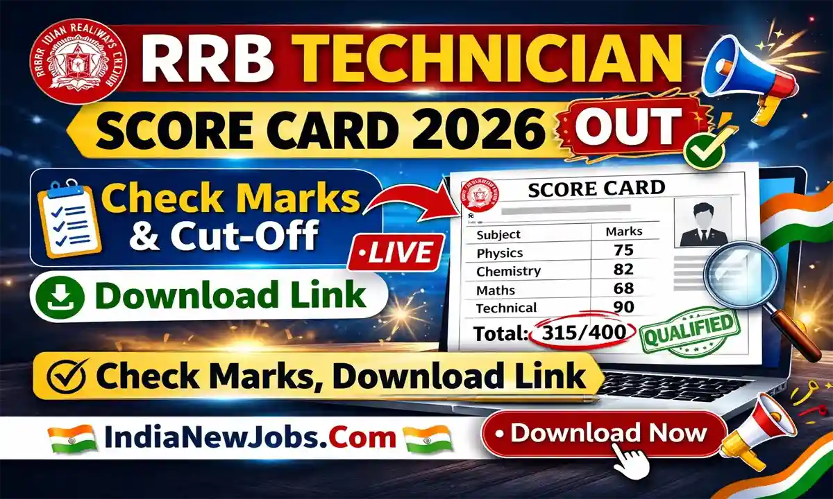 RRB Technician Score Card 2026