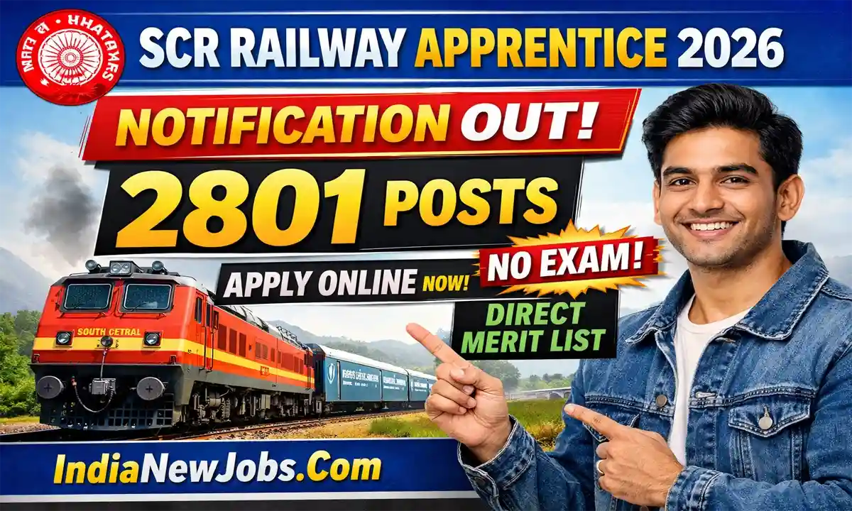 SCR Railway Apprentice 2026 Notification OUT For 2801 Posts Apply Online
