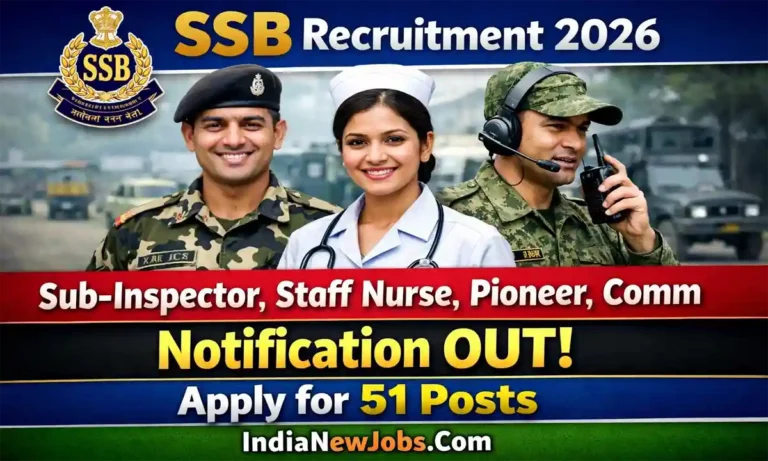 SSB Sub-Inspector Staff Nurse Pioneer Comm Recruitment 2026