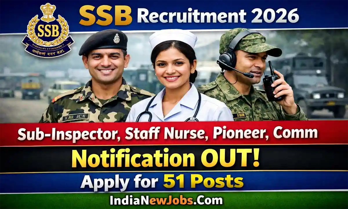 SSB Sub-Inspector Staff Nurse Pioneer Comm Recruitment 2026